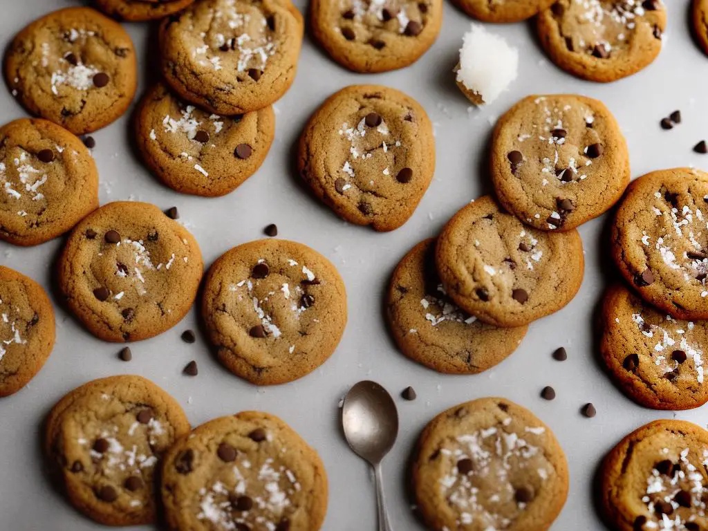 A photo of a plateful of cookies that have been beautifully decorated and flavored with icing, sprinkles, chocolate chips, and coconut shavings.