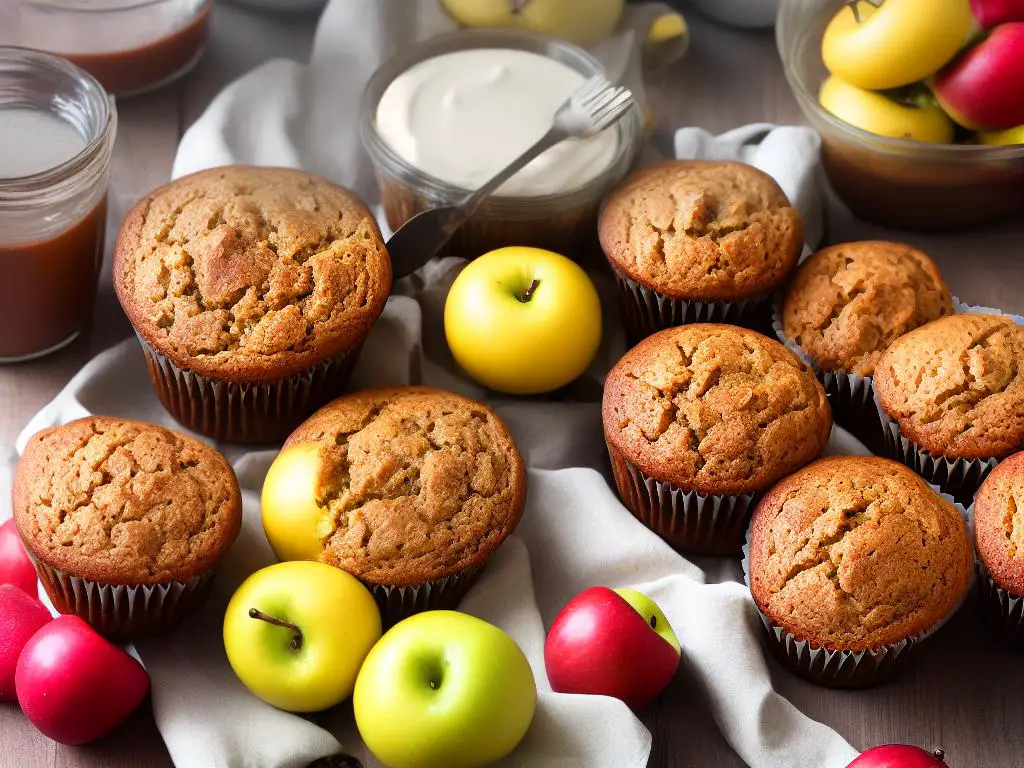 An image of a jar of applesauce beside some baked goods like muffins and pancakes with a caption showing the magic of applesauce.