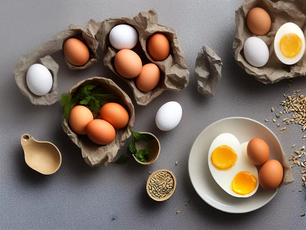 A picture of a carton of plant-based eggs along with a regular carton of eggs to show the difference.