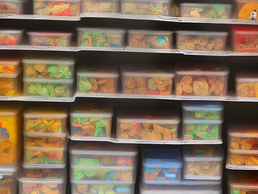 A cartoon image of a wire rack with multiple cartoon cookies on it. The image shows the cookies being stored in different containers and in the freezer with instructions.